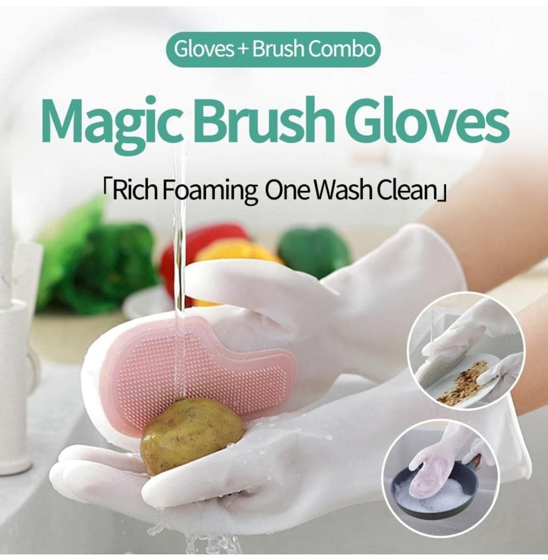 Long Rubber Gloves for Cleaning, Dishwashing & Kitchen Use | Waterproof Non-Slip Reusable Household Gloves