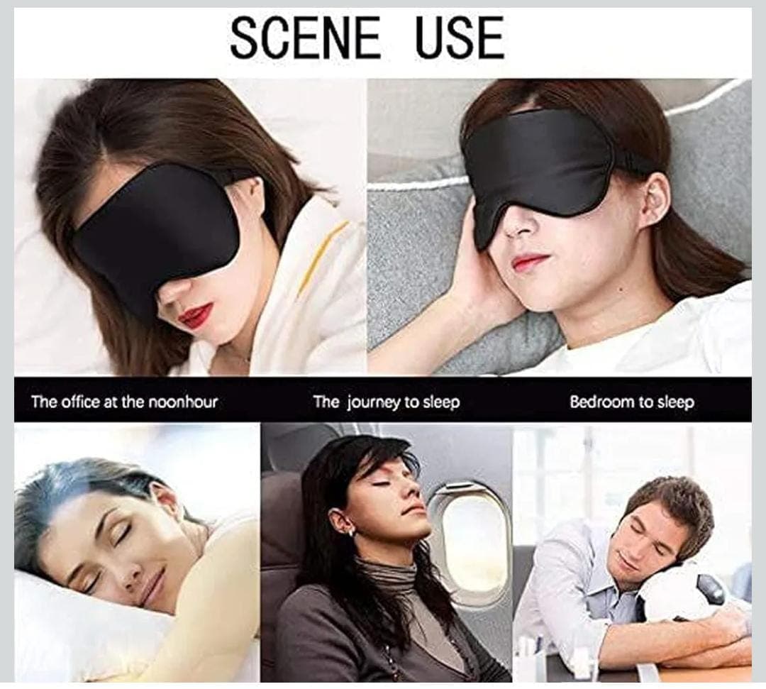 Heart Touch Collection Cooling Gel Sleep Eye Mask for Men & Women | Soft Cotton Adjustable Eye Mask for Deep Sleep, Puffy Eyes & Eye Fatigue (Black)
