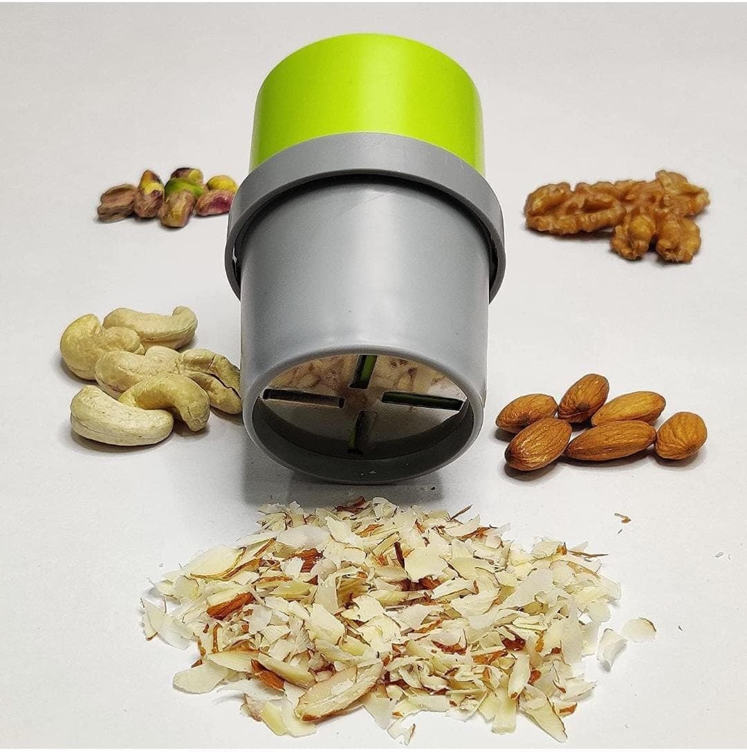 Heart Touch Collection 3-in-1 Manual Dry Fruit Cutter, Slicer & Grinder | Stainless Steel Blade Kitchen Tool for Almonds, Cashews, Chocolate & Butter