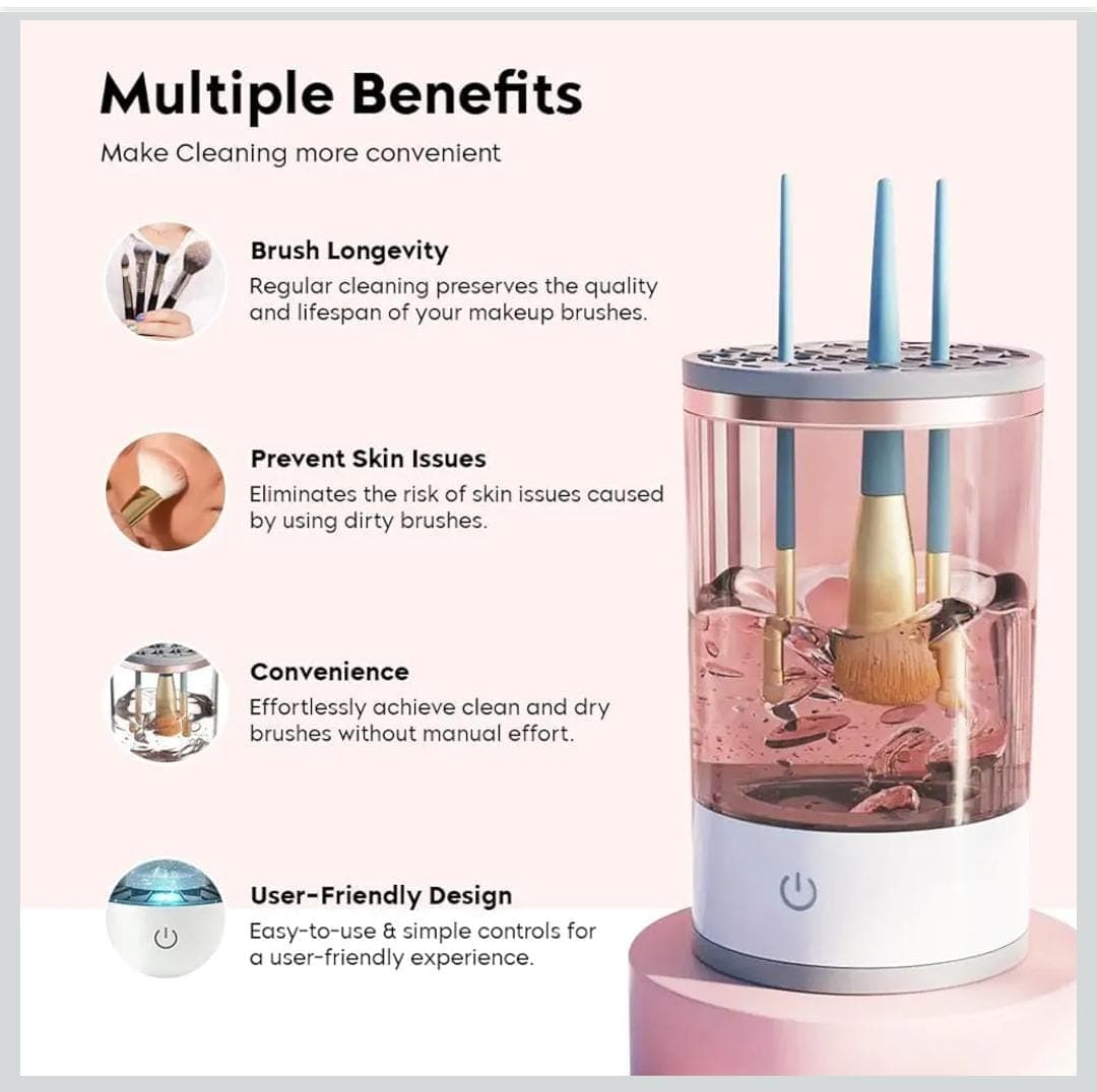 Heart Touch Collection Automatic Makeup Brush Cleaner Machine with USB Cable