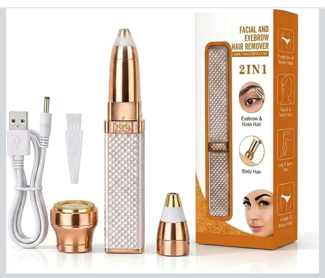 BV 2-in-1 Facial & Eyebrow Hair Remover for Women | Portable Rechargeable Electric Trimmer